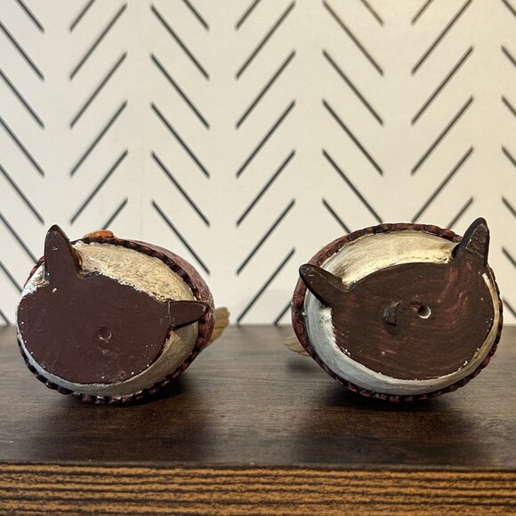 2 Curly Haired Angel Wing Figurines Red Robes Gold Heart Stars Christmas 6.5" - Picture 8 of 11